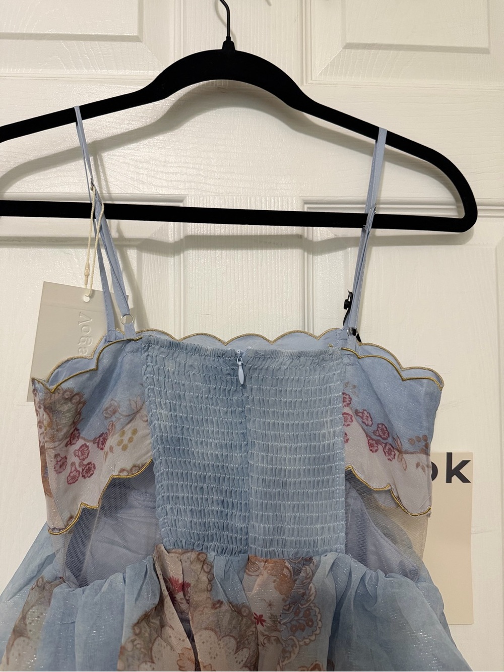 Light Blue Tiered Spaghetti-Strap Maxi Dress - Picture 3 of 4